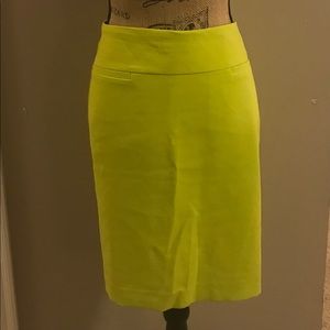 Ann Taylor Loft Chartreuse Mini Skirt